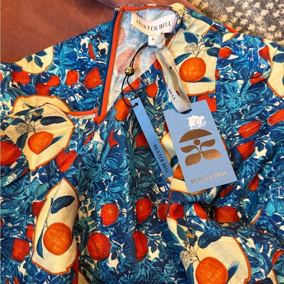 Hunter Bell Casey Blue and Orange Midi Dress - Picture 7 of 8
